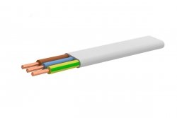 Przewód kabel instalacyjny zasilający do klimatyzacji YDYP żo 3x1,5 płaski biały Elektrokabel | 1m