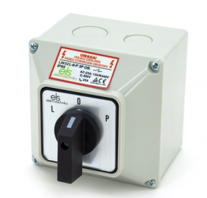 Łącznik krzywkowy L-0-P 32A 3P w obudowie IP65, LW32 L-0-P 3P OB, ELS 