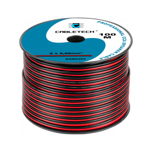 Kabel głośnikowy CCA 2.5mm czarno-czerwony
