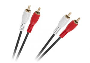Kabel 2 x RCA - 2 x RCA 1,5m czarny 4mm
