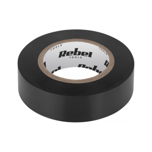 Taśma izolacyjna klejąca REBEL (0,13 mm x 19 mm x 20 yd) czarna