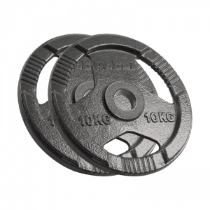 Obciążenie żeliwne olimpijskie zestaw 2x10kg, otwór 51mm, talerz z uchwytami, REBEL ACTIVE 