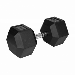 Hantel żeliwny gumowany HEX 37,5 kg REBEL ACTIVE