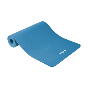 Mata gimnastyczna do ćwiczeń joga, pilates, fitness, 183x61cm, grubość 1.5cm, materiał NBR, niebieska, REBEL ACTIVE