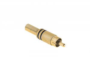 Wtyk RCA złoty dwa paski czarne