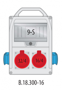 Rozdzielnica budowlana erbetka R-BOX 300 9S: 1x32A/4P, 1x16A/4P, 2x250V, 400V, IP44 B.18.300-16 Pawbol