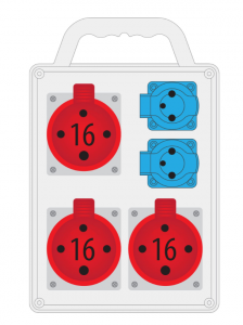 Rozdzielnica R-BOX SLIM: 3x16A/4P, 2x250V, 400V, IP44, B.SLIM-3, Pawbol