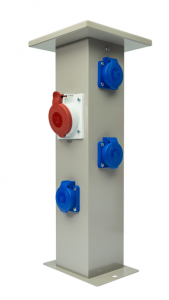 Słupek ogrodowy duży: 1x16A/5P, 3x250V, 400V, aluminiowy, szary, IP44, B.18.DS01S, Pawbol