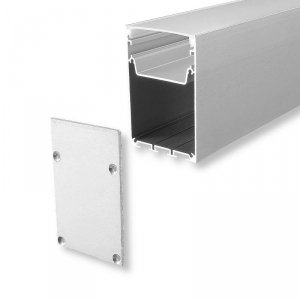 Profil Aluminiowy V-TAC 2mb Anodowany, Klosz Mleczny 50x75mm VT-8127