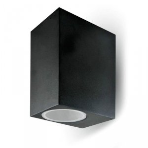 Kinkiet ścienny V-TAC GU10 aluminium kwadrat czarny góra dół IP44 VT-7652