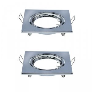 Oczko V-TAC GU10 Kwadrat Ruchome Chrom (Opak. 2 szt) VT-817-SQ-CH 3 Lata Gwarancji