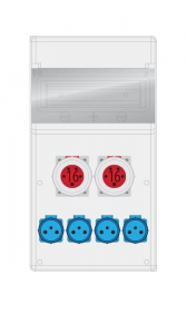 Rozdzielnica MAX-BOX 11S: 2x16A/5P, 4x250V, 400V, IP65, B.MAX-11S-4, Pawbol