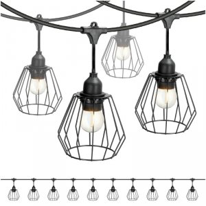 ZESTAW CRETE Girlanda ogrodowa 10m + kabel 5m + 10x klosz D1