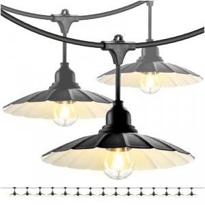 ZESTAW CRETE Girlanda ogrodowa 15m + kabel 5m + 15x klosz M1