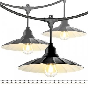 ZESTAW CRETE Girlanda ogrodowa 20m + kabel 10m + 20x klosz M1