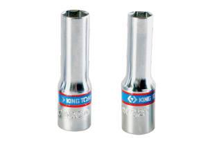 NASADKA DŁUGA CIENKOŚCIENNA 3/8 10mm x 65mm 6-kąt, DO ŚWIEC ŻAROWYCH, CHROM King Tony
