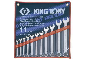 ZESTAW KLUCZY PŁASKO-OCZKOWYCH CALOWYCH 1/4 - 15/16, 11cz. ETUI King Tony