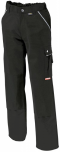 Spodnie z paskiem w talii, płótno, 320 g/m², rozmiar 50, czarne