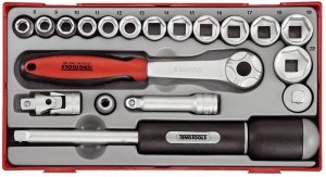 19-elementowy zestaw kluczy nasadowych z chwytem □ 3/8 Teng Tools TT3819