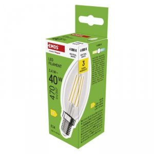 Żarówka LED Filament świeczka  / E14 / 3,4 W (40 W) / 470 lm /  neutralna biel
