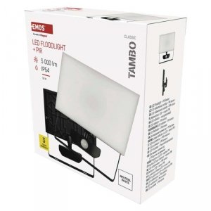 Naświetlacz LED TAMBO z czujnikiem PIR, 50 W, 5000 lm, czarny