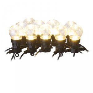 Łańcuch Party 10x 5 LED, przeźroczyste, 5m, ciepła biel, IP44