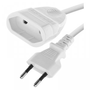 Przedłużacz 1,5 m / 1 gniazdo / biały / PVC / 0,75 mm2