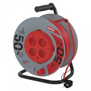 Przedłużacz bębnowy 50 m / 4 gniazda / PVC / 230 V / 1,5 mm2 / nieruchomy środek
