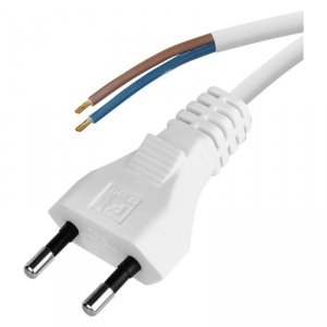 Przewód przyłączeniowy PVC 2×0,50mm, 2m biały