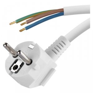 Przewód przyłączeniowy PVC 3×1,0mm, 5m biały