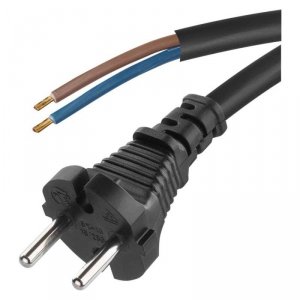 Przewód przyłączeniowy guma 2×1,0mm, 5m czarny