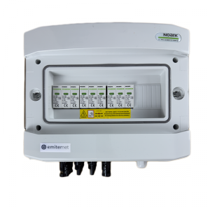Rozdzielnica przył. DCAC hermetyczna IP65 EMITER z ogranicznikiem przepięć DC Noark 1000V typu 2, 1 x łańcuch PV, 1 x MPPT // og