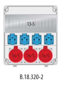Rozdzielnica budowlana erbetka R-BOX LUX 320 13S: 3x16A/5P, 4x250V, 400V, IP44 B.18.320-2 Pawbol