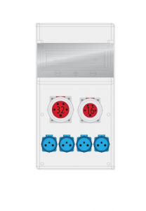 Rozdzielnica MAX-BOX 11S: 1x32A/5P, 1x16A/5P, 4x250V, 400V, IP65, B.MAX-11S-2, Pawbol