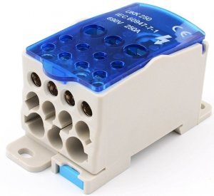 Blok rozdzielczy modułowy 1x12 zacisków 250A 690V E.4096/250 Pawbol