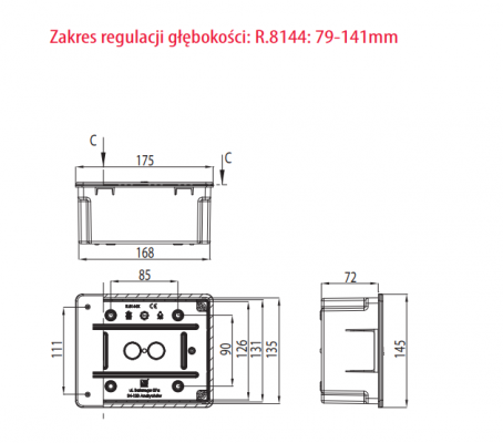 Puszka odgromowa 144,3 x 174,5 x 77mm mini R.8144 Pawbol