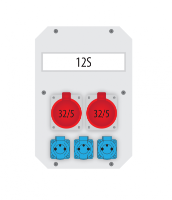 Rozdzielnica 12S, 2x32/5, 3x250V, IP65 (B.18.1602-5)