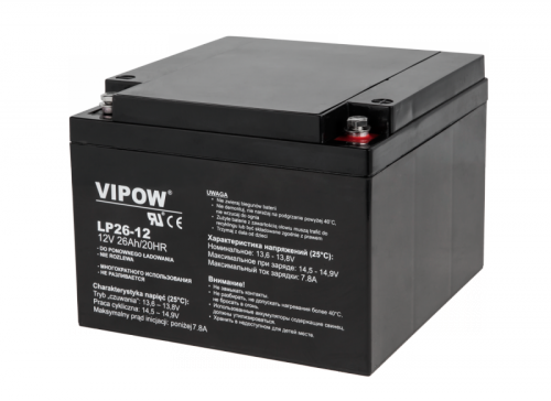 Akumulator żelowy VIPOW 12V 26Ah
