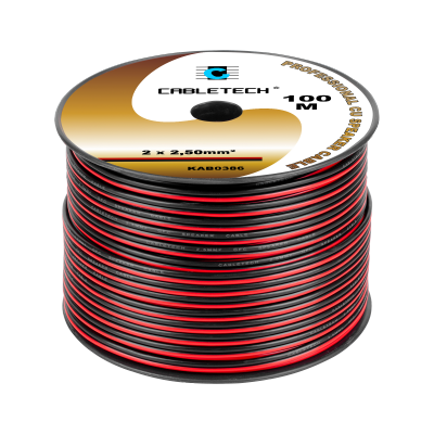Kabel głośnikowy 2,5mm czarno-czerwony