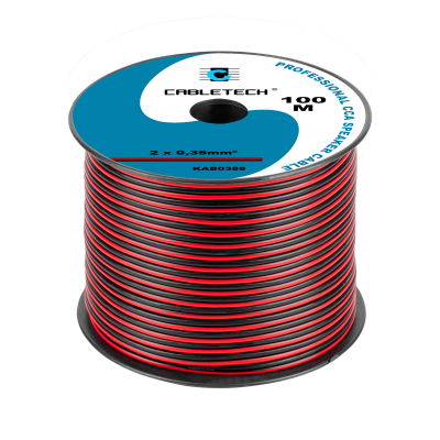 Kabel głośnikowy CCA 0.35mm czarno-czerwony