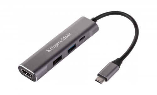 Adapter (HUB)  USB typu C na HDMI/USB3.0/USB2.0/C port
