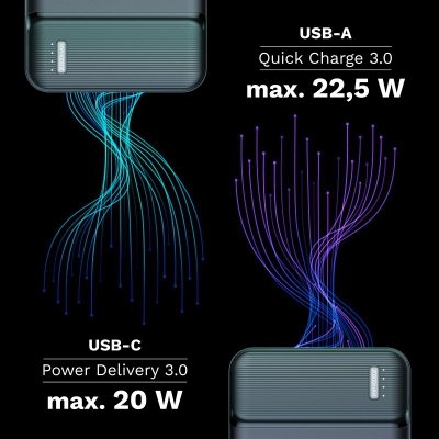 PowerBank Kruger&amp;Matz 20000 mAh Li-pol z funkcją QC oraz PD