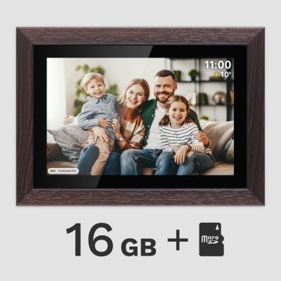 Cyfrowa ramka Kruger&amp;Matz na zdjęcia FRAMEO Wi-Fi 10,1&quot; drewniana ramka