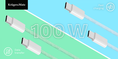 Kabel USB typu C - USB typu C 100 W 1 m niebieski Kruger&Matz Basic