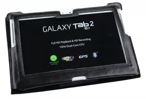Etui czarne dedykowane do Samsung Galaxy Tab P5100 (skóra naturalna)