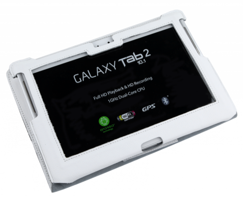 Etui białe dedykowane do Samsung Galaxy Tab P5100 (skóra naturalna)