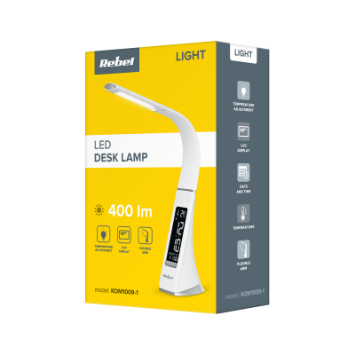 Lampka REBEL Led na biurko (zegar, datownik, temperatura)