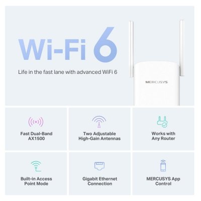 Repeater-wzmacniacz sygnału Wi-Fi Mercusys ME60X AX1500