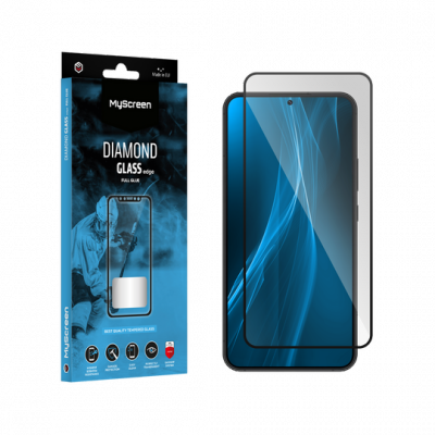Szkło ochronne MyScreen DIAMOND GLASS LITE edge FULL GLUE czarne Samsung Galaxy S22/S23