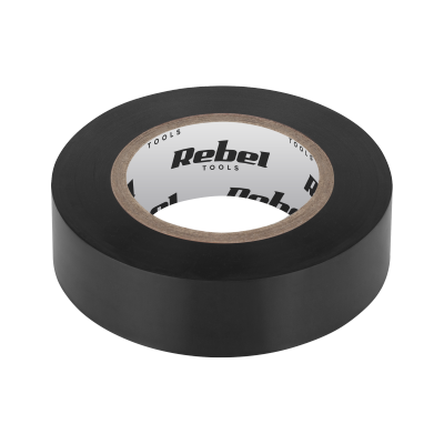 Taśma izolacyjna klejąca REBEL (0,13 mm x 19 mm x 20 yd) czarna